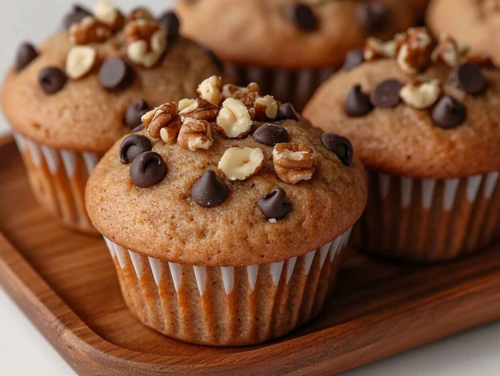 Muffins with walnuts and chocolate chips