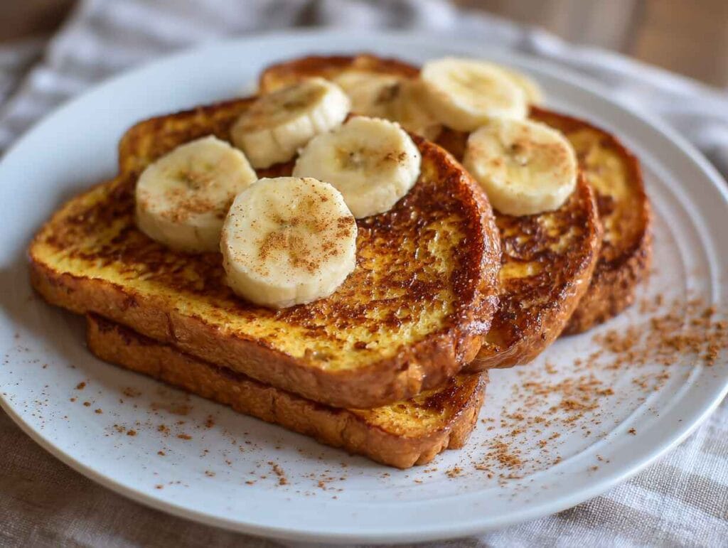 French toast made with almond milk and whole grain bread