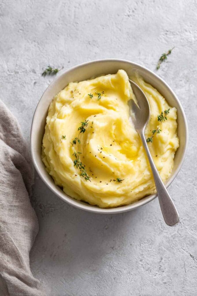 mashed potatoes without milk creamy texture vertical image