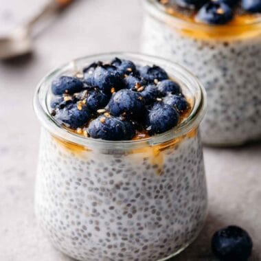 Greek Yogurt Chia Seed Pudding with Blueberries