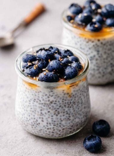 Greek Yogurt Chia Seed Pudding with Blueberries