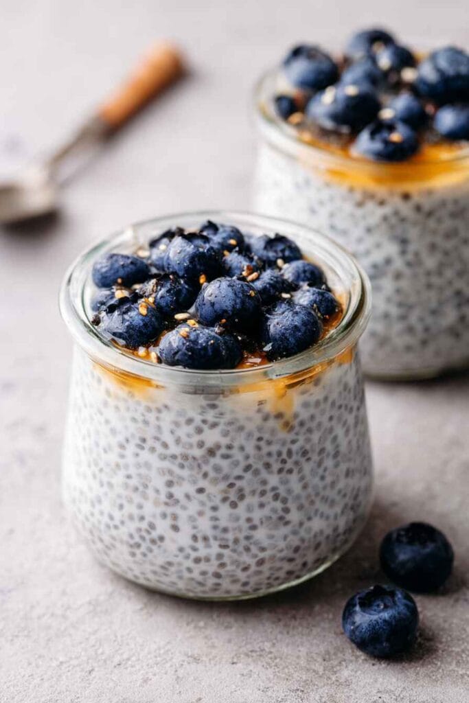 Greek Yogurt Chia Seed Pudding with Blueberries