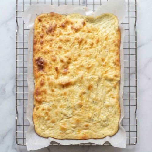 cottage cheese flatbread baked golden cooling on rack
