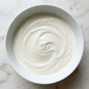 cottage cheese cheesecake no bake smooth blended cottage cheese texture in bowl