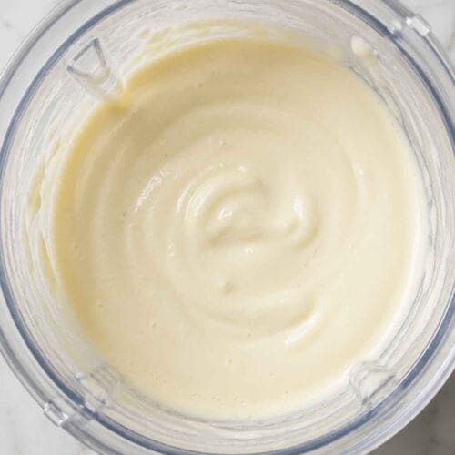 smooth cottage cheese and egg mixture blended until creamy