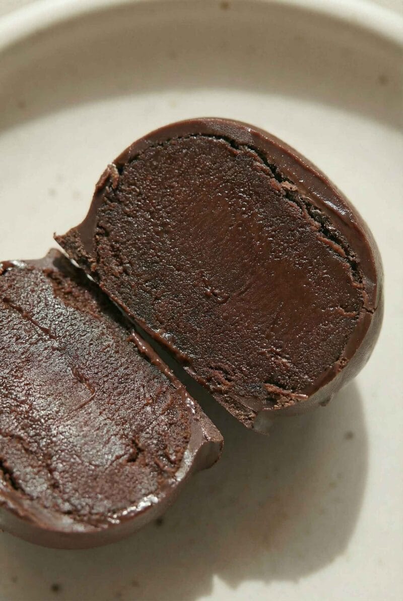 creamy texture cottage cheese chocolate bites inside